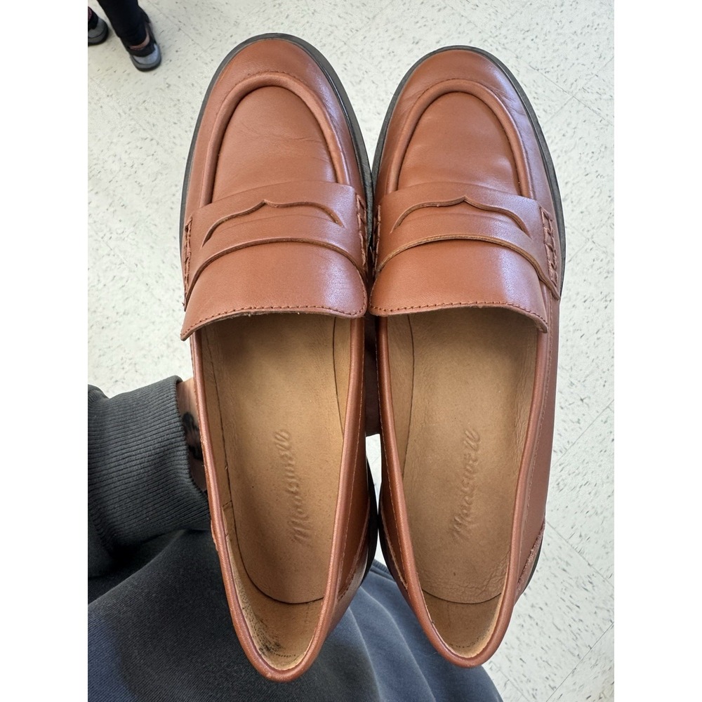 Madewell Vernon Penny Loafers Dried Maple Leather Women's Size 9 Preppy - Picture 2 of 8